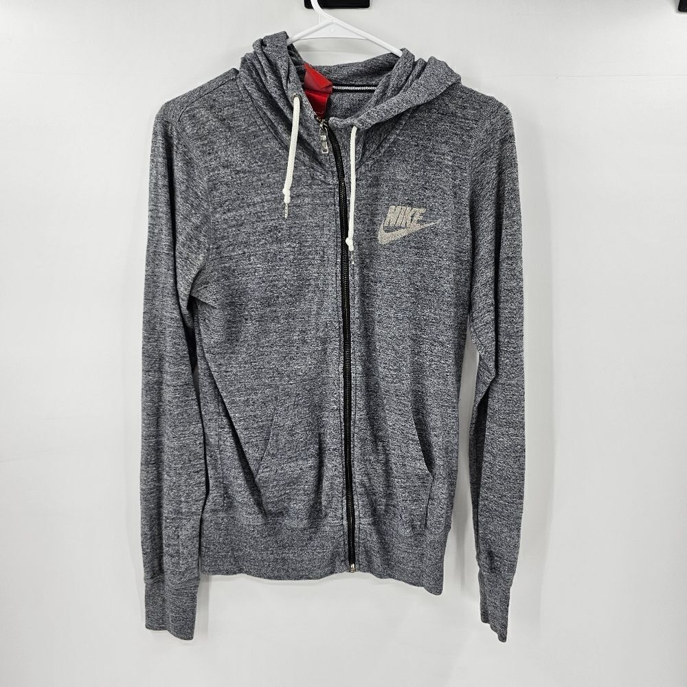 Nike medium sweatshirt hoodie sweater heathered gray zip up